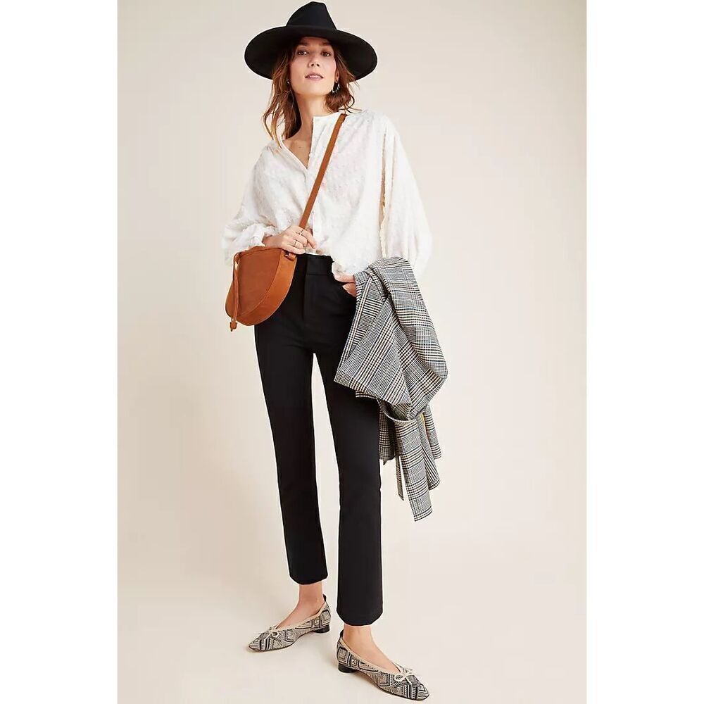 NWT Anthropologie The Essential Slim Tulip-Hem Pants Size 2 - Picture 2 of 10